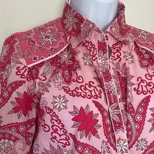 Pink Robert Graham western embroidered button down